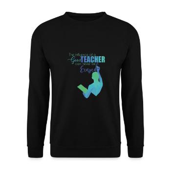 teacher - Unisex Sweatshirt - black - Front - Alina (178cm) & Michal (187cm)