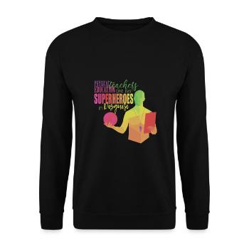 Sportlehrer PE Lehrer Sportunterricht Übung - Unisex Pullover - Schwarz - Vorne - Alina (178cm) & Michal (187cm)
