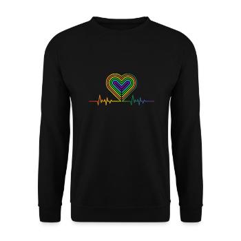 LGBT Rainbow Gay Heart Homosexuality - Unisex Sweatshirt - black - Front - Alina (178cm) & Michal (187cm)