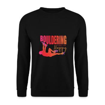 Bouldering - Unisex Sweatshirt - black - Front - Alina (178cm) & Michal (187cm)
