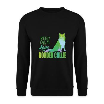 Border Collie - Unisex Sweatshirt - black - Front - Alina (178cm) & Michal (187cm)
