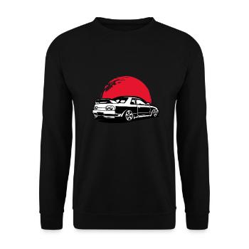 R32 Sun Gift JDM Motorsport Japan Car - Unisex Sweatshirt - black - Front - Alina (178cm) & Michal (187cm)