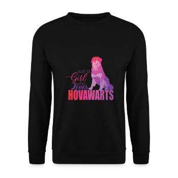 Hovawart - Unisex Pullover - Schwarz - Vorne - Alina (178cm) & Michal (187cm)
