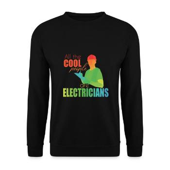 Elektriker - Unisex Pullover - Schwarz - Vorne - Alina (178cm) & Michal (187cm)