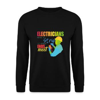 Electrician - Unisex Sweatshirt - black - Front - Alina (178cm) & Michal (187cm)