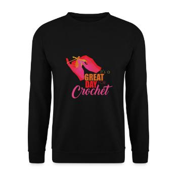 Crochet - Unisex Sweatshirt - black - Front - Alina (178cm) & Michal (187cm)