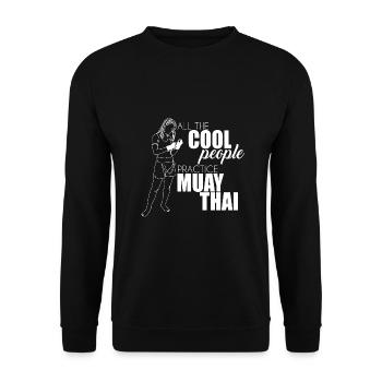 Muay Thai - Unisex Sweatshirt - black - Front - Alina (178cm) & Michal (187cm)