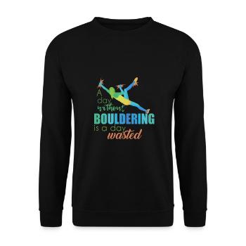 Bouldering - Unisex Sweatshirt - black - Front - Alina (178cm) & Michal (187cm)