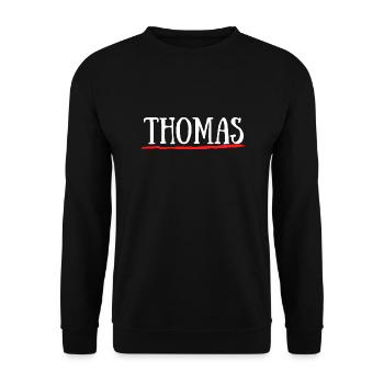 Thomas Prénom Cadeau Naissance Anniversaire - Sweat-shirt Unisexe - noir - Devant - Alina (178cm) & Michal (187cm)