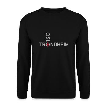 OSLO nach TRONDHEIM - Unisex Pullover - Schwarz - Vorne - Alina (178cm) & Michal (187cm)
