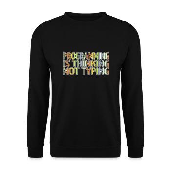 statement anonymous mask hacker fans hacking codes - Unisex Sweatshirt - black - Front - Alina (178cm) & Michal (187cm)
