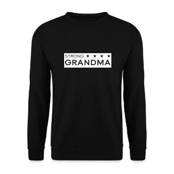 Strong Grandma box white - Unisex Pullover - Schwarz - Vorne - Alina (178cm) & Michal (187cm)