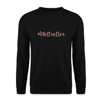 Weltretter - Unisex Pullover - Schwarz - Vorne - Alina (178cm) & Michal (187cm)
