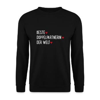 Tennis Doppelpartnerin - Unisex Pullover - Schwarz - Vorne - Alina (178cm) & Michal (187cm)