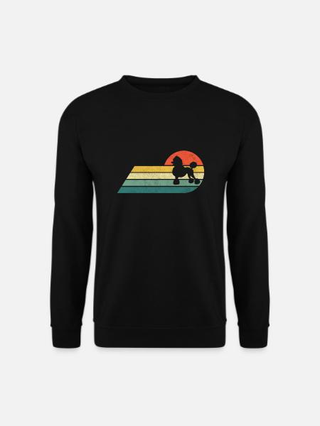 Pudel Retro Hund Vintage - Unisex Pullover - Schwarz