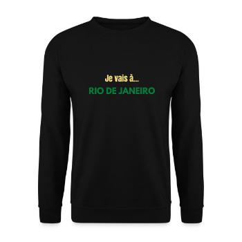 je vais à Rio de Janeiro TEE-SHIRT - Sweat-shirt Unisexe - noir - Devant - Alina (178cm) & Michal (187cm)