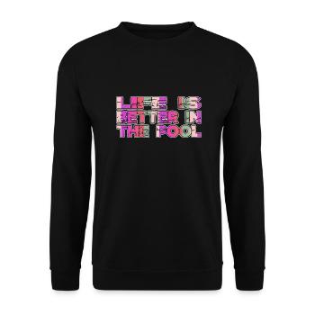 Sport Adult Swim Tshirts Swimsuit Tshirts Bicycle - Unisex Sweatshirt - black - Front - Alina (178cm) & Michal (187cm)