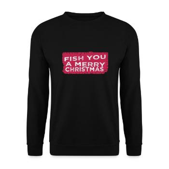 fish hook bass fishing funny fish head fishes - Unisex Pullover - Schwarz - Vorne - Alina (178cm) & Michal (187cm)