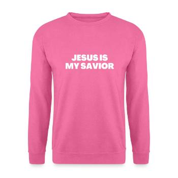 Jesus ist mein Erlöser - Christliche Zitate - Unisex Pullover - Pink - Vorne