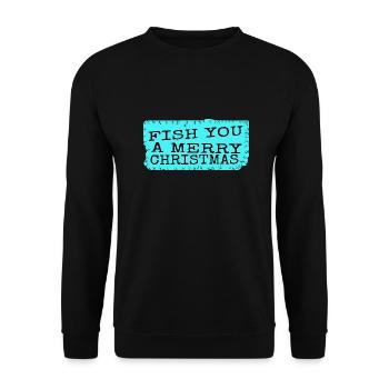Bass Fishing Funny Animals Christmas Vacation - Unisex Sweatshirt - black - Front - Alina (178cm) & Michal (187cm)