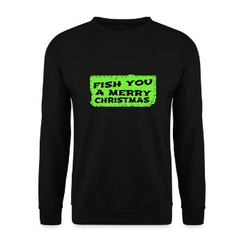 fish hook rod bday animation fishing tournaments - Unisex Pullover - Schwarz - Vorne - Alina (178cm) & Michal (187cm)