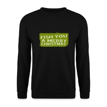 joke fishing rod santa bass fishing dinosaurs - Unisex Pullover - Schwarz - Vorne - Alina (178cm) & Michal (187cm)