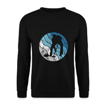 Curling sur glace Curling Retro Cadeau - Sweat-shirt Unisexe - noir - Devant - Alina (178cm) & Michal (187cm)