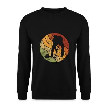 Curling sur glace Curling Retro Cadeau - Sweat-shirt Unisexe - noir - Devant - Alina (178cm) & Michal (187cm)