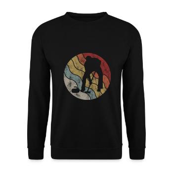 Ice Curling Curler Curling Retro Gift - Unisex Sweatshirt - black - Front - Alina (178cm) & Michal (187cm)