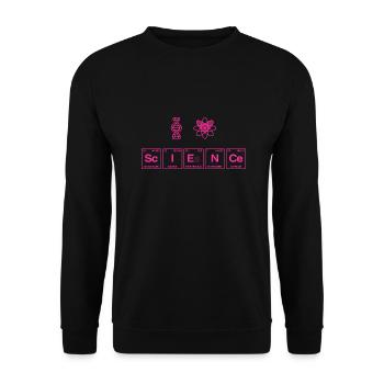 I LOVE SCIENCE - Element Perdiode System - Unisex Sweatshirt - black - Front - Alina (178cm) & Michal (187cm)