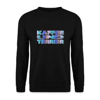 ich liebe kaffee coffeeshop bachhund hundefreund - Unisex Pullover - Schwarz - Vorne - Alina (178cm) & Michal (187cm)