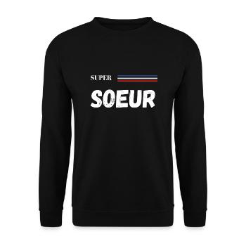 super sœur - t-shirt assorti - Sweat-shirt Unisexe - noir - Devant - Alina (178cm) & Michal (187cm)
