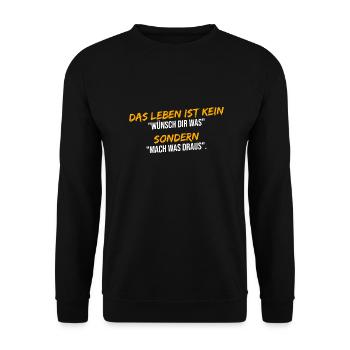 Leben Erfolg Beginnen - Unisex Pullover - Schwarz - Vorne - Alina (178cm) & Michal (187cm)