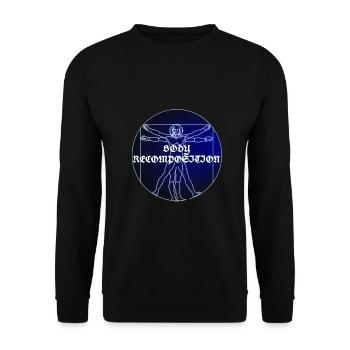 BODY RECOMPOSITION LOGO DESIGN - Unisex Pullover - Schwarz - Vorne - Alina (178cm) & Michal (187cm)
