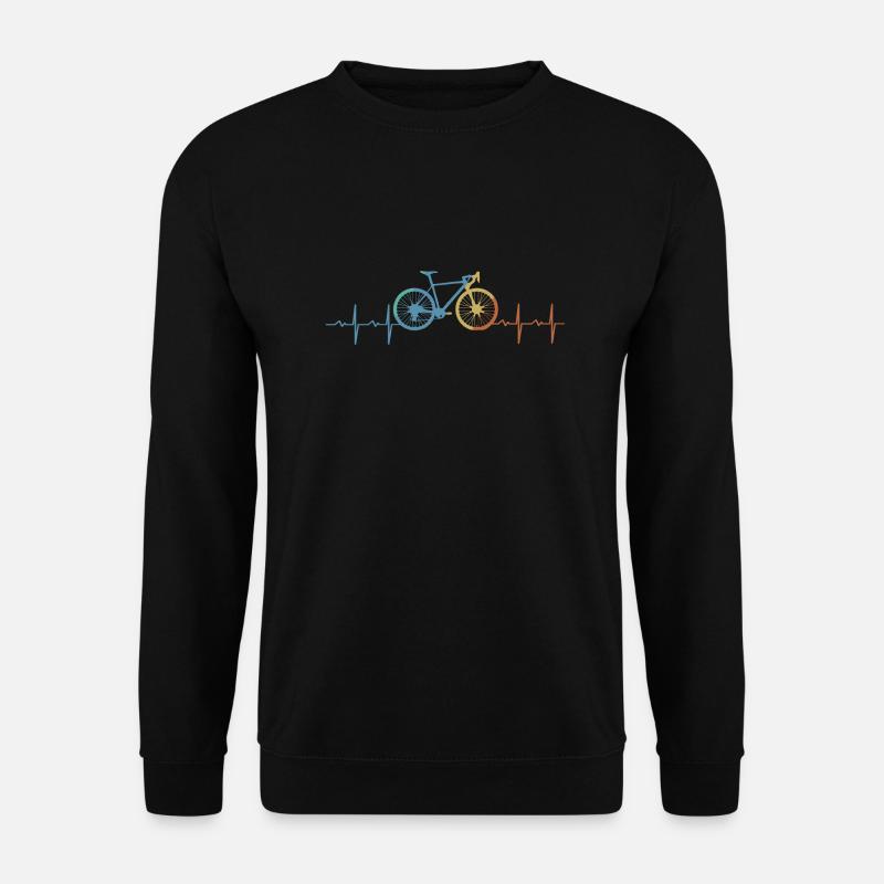 Fahrrad Herzschlag Geschenk Hobby - Unisex Pullover - Schwarz