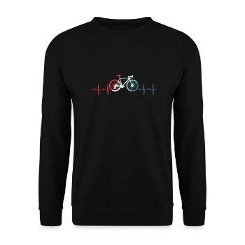 Vélo Heartbeat Vintage - Sweat-shirt Unisexe - noir - Devant - Alina (178cm) & Michal (187cm)