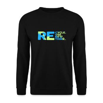 ReCycle ReUse ReNew ReThink - Unisex Sweatshirt - black - Front - Alina (178cm) & Michal (187cm)