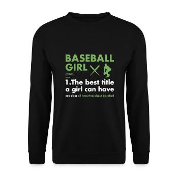 Sport Girl Définition Baseball - Sweat-shirt Unisexe - noir - Devant - Alina (178cm) & Michal (187cm)