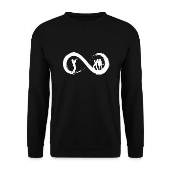 Musik bis ins Unendliche - Unisex Pullover - Schwarz - Vorne - Alina (178cm) & Michal (187cm)