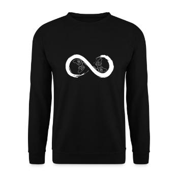 Unendliche Konsole - Unisex Pullover - Schwarz - Vorne - Alina (178cm) & Michal (187cm)