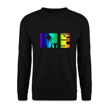 Manifeste de moi: choix, décision, vie - Sweat-shirt Unisexe - noir - Devant - Alina (178cm) & Michal (187cm)