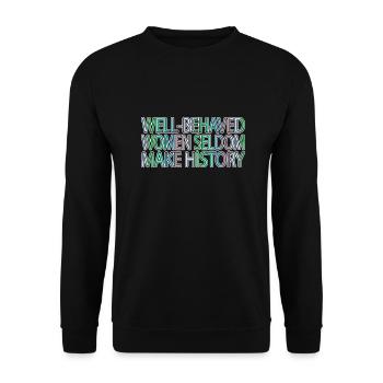woman geek patriarchy are nine - Unisex Sweatshirt - black - Front - Alina (178cm) & Michal (187cm)