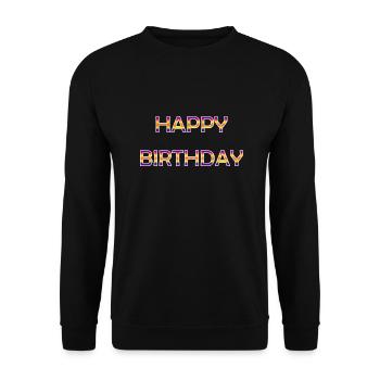 ALLES GUTE ZUM GEBURTSTAG. ALLES GUTE ZUM GEBURTSTAG. JAHRESTAG. - Unisex Pullover - Schwarz - Vorne - Alina (178cm) & Michal (187cm)
