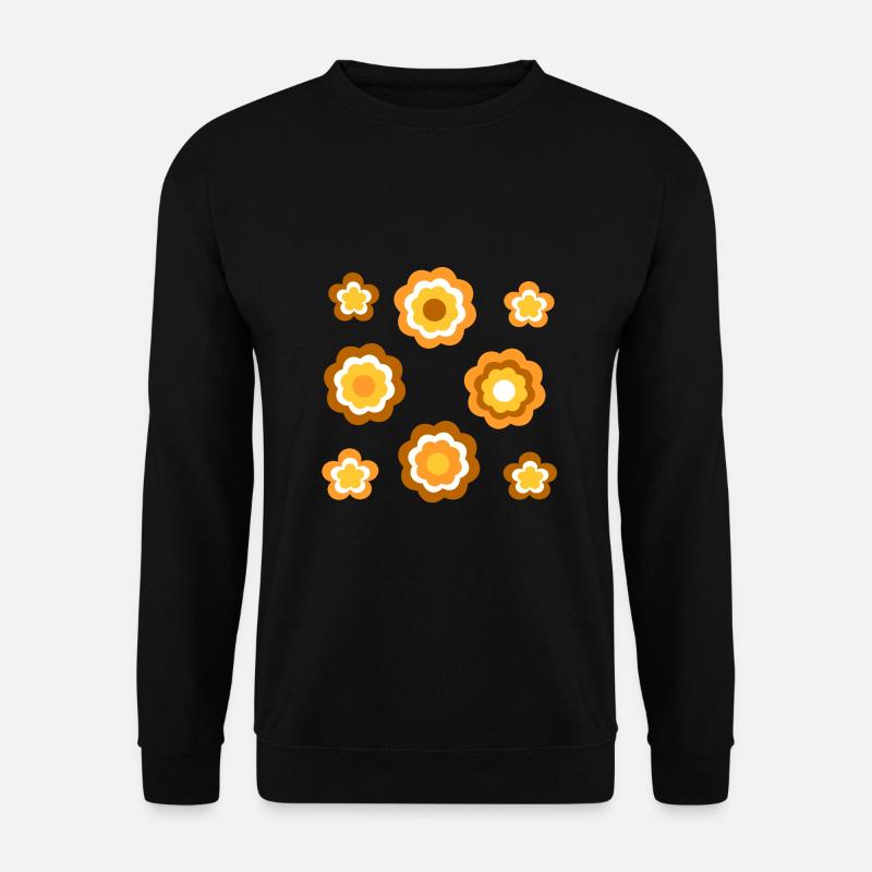 70s Flower Pattern Retro - Unisex Sweatshirt - black