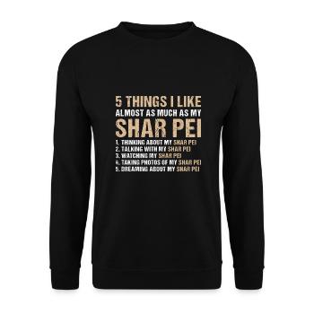 J’aime autant que mon Shar Pei - Sweat-shirt Unisexe - noir - Devant - Alina (178cm) & Michal (187cm)
