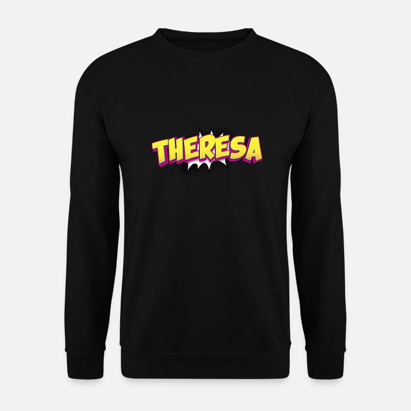 Theresa Benutzerdefinierter Name Comic-Buch-Stil Pop-Art, - Unisex Pullover - Schwarz