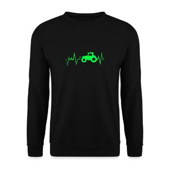 Tractor Heartbeat Ekg Farmer - Unisex Sweatshirt - black - Front - Alina (178cm) & Michal (187cm)