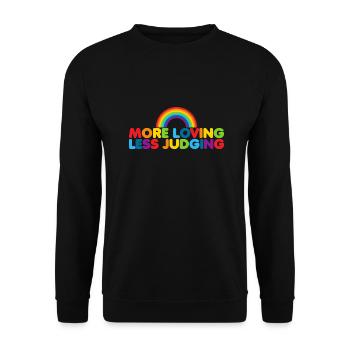 Fierté des femmes Plus d’amour Moins de jugement - Sweat-shirt Unisexe - noir - Devant - Alina (178cm) & Michal (187cm)