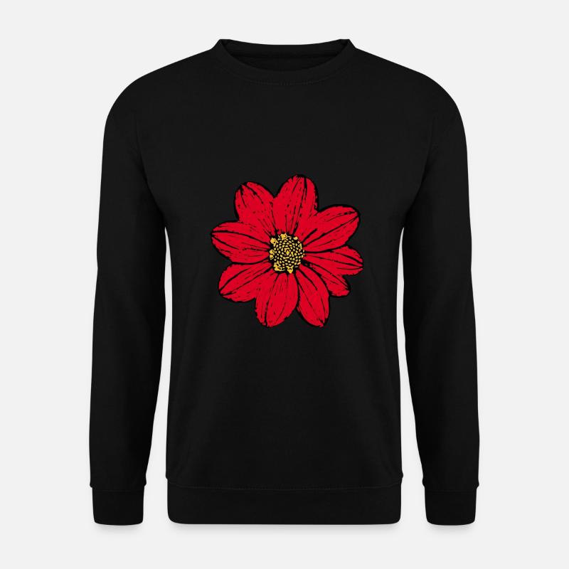 Blume rot rote Blume Blumen Geschenk - Unisex Pullover - Schwarz