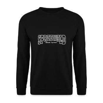 Spreewald Authentic Schriftzug Schwarz - Unisex Pullover - Schwarz - Vorne - Alina (178cm) & Michal (187cm)